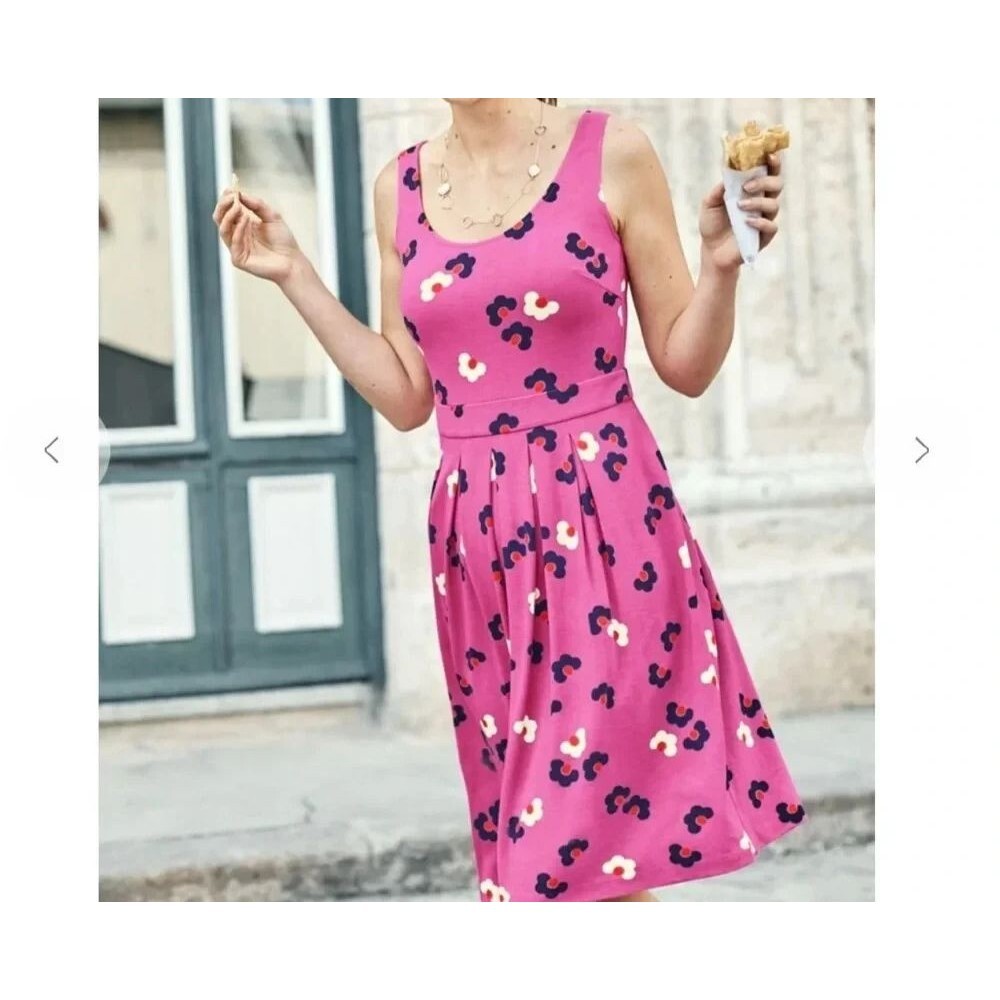 Boden Joanna Ponte Knit Dress in Tickled Pink Floral Print Size US 4 Petite